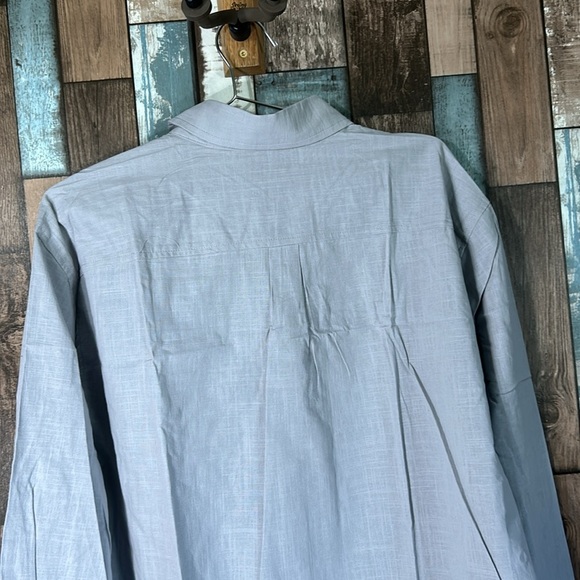 Men’s XL gray long sleeve linen shirt summer beach top - Picture 11 of 13